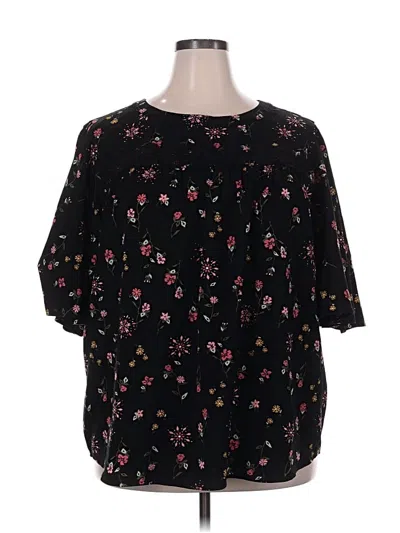 Pre-owned Lane Bryant 3/4 Sleeve Blouse In Black
