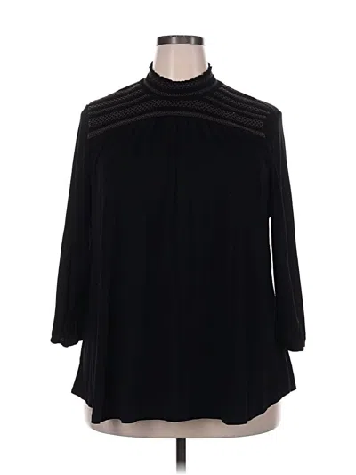Pre-owned Lane Bryant 3/4 Sleeve Blouse In Black