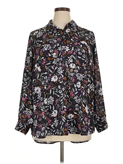 Pre-owned Lane Bryant 3/4 Sleeve Blouse In Black