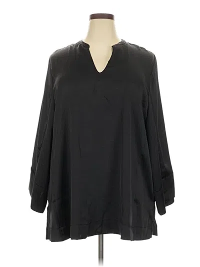 Pre-owned Lane Bryant 3/4 Sleeve Blouse In Black
