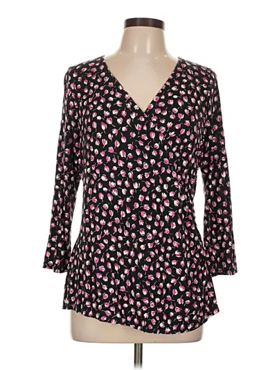 Pre-owned Lane Bryant 3/4 Sleeve Blouse In Black