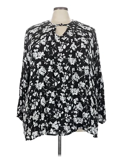 Pre-owned Lane Bryant 3/4 Sleeve Blouse In Black