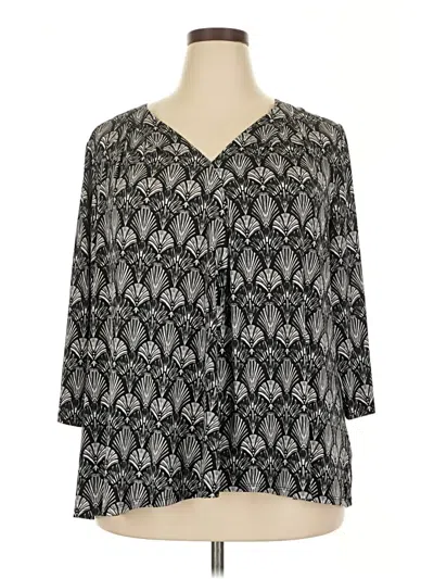 Pre-owned Lane Bryant 3/4 Sleeve Blouse In Black