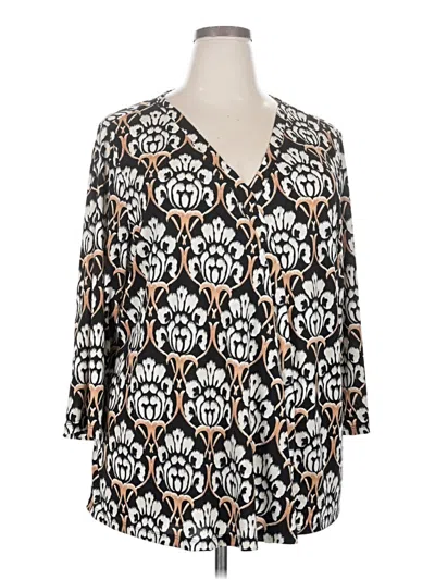 Pre-owned Lane Bryant 3/4 Sleeve Blouse In Black