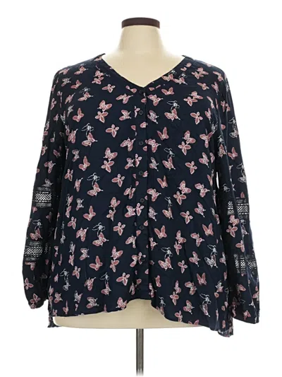 Pre-owned Lane Bryant 3/4 Sleeve Blouse In Black