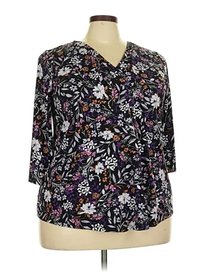 Pre-owned Lane Bryant 3/4 Sleeve Blouse In Black