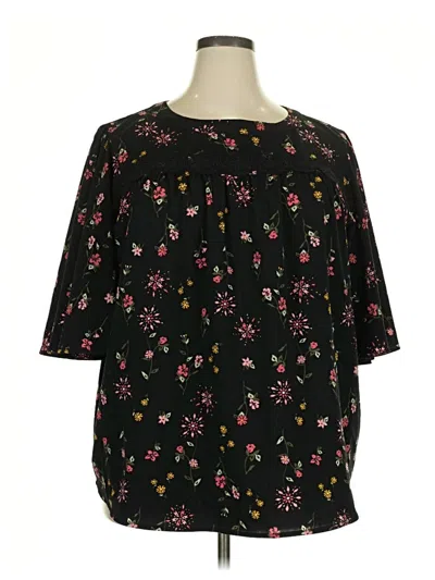Pre-owned Lane Bryant 3/4 Sleeve Blouse In Black