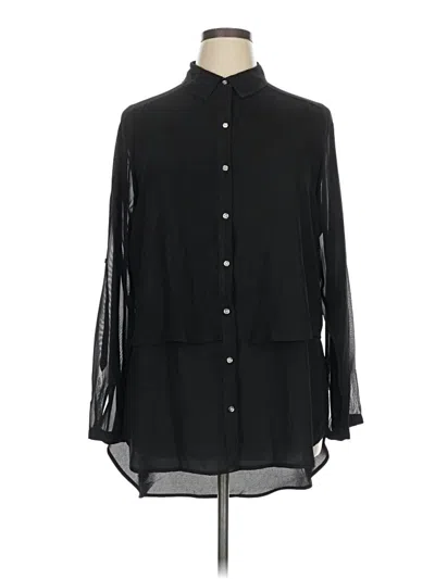 Pre-owned Lane Bryant 3/4 Sleeve Blouse In Black