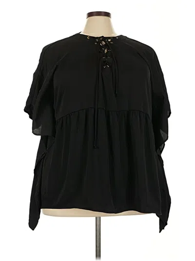 Pre-owned Lane Bryant 3/4 Sleeve Blouse In Black