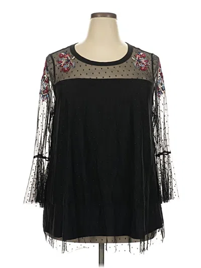 Lane Bryant 3/4 Sleeve Blouse In Black