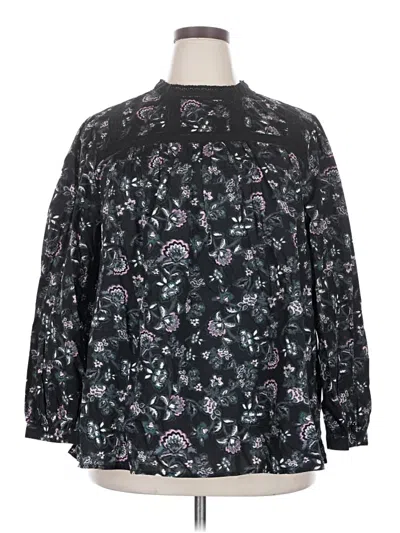 Lane Bryant 3/4 Sleeve Blouse In Black