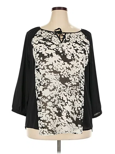 Pre-owned Lane Bryant 3/4 Sleeve Blouse In Black