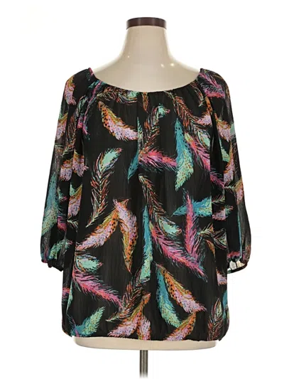 Pre-owned Lane Bryant 3/4 Sleeve Blouse In Black