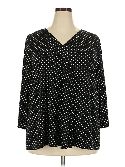 Pre-owned Lane Bryant 3/4 Sleeve Blouse In Black