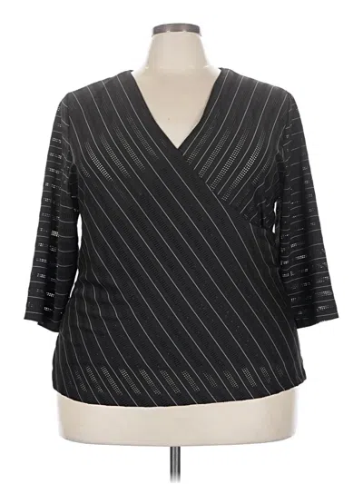 Pre-owned Lane Bryant 3/4 Sleeve Blouse In Black