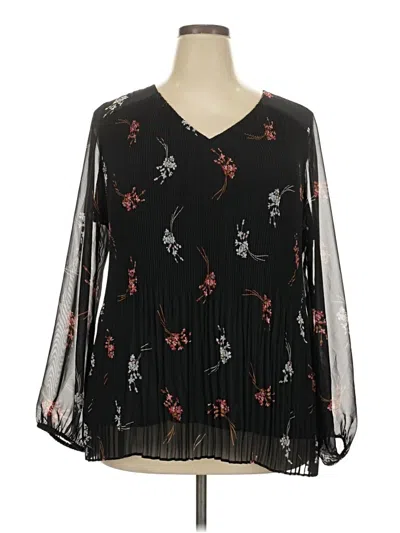 Pre-owned Lane Bryant 3/4 Sleeve Blouse In Black
