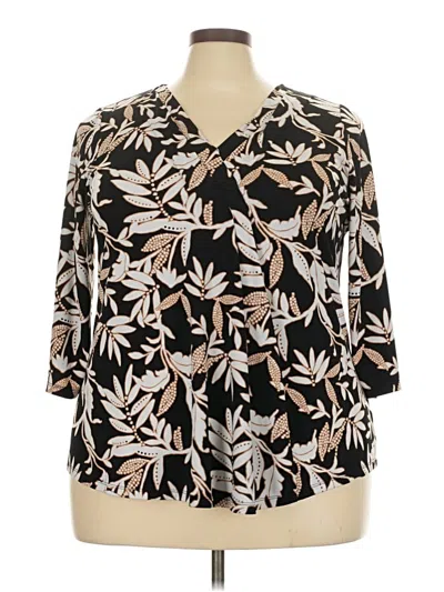 Pre-owned Lane Bryant 3/4 Sleeve Blouse In Black