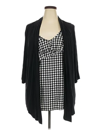 Pre-owned Lane Bryant 3/4 Sleeve Blouse In Black