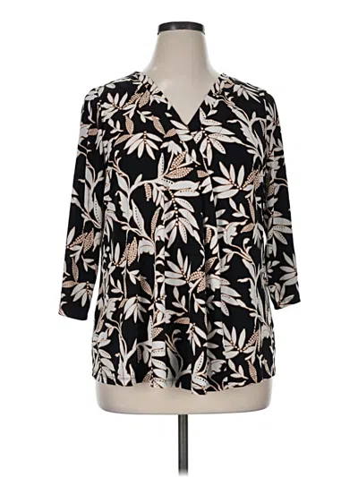 Pre-owned Lane Bryant 3/4 Sleeve Blouse In Black