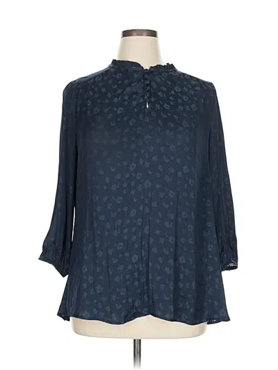 Pre-owned Lane Bryant 3/4 Sleeve Blouse In Blue
