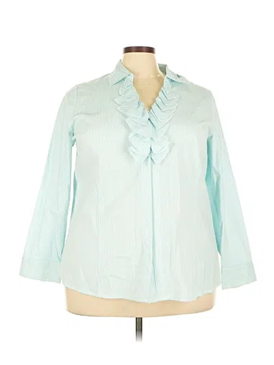 Pre-owned Lane Bryant 3/4 Sleeve Blouse In Blue