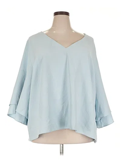 Pre-owned Lane Bryant 3/4 Sleeve Blouse In Blue