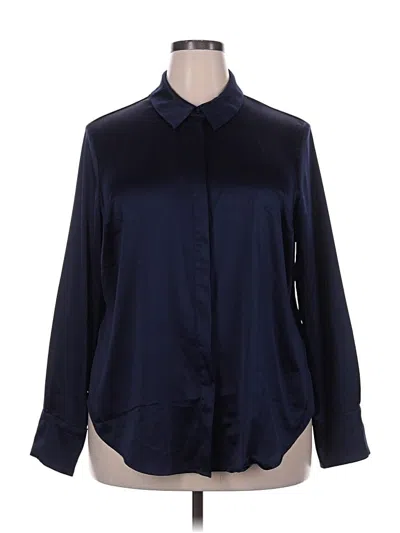 Pre-owned Lane Bryant 3/4 Sleeve Blouse In Blue