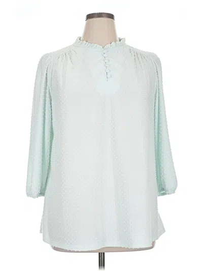 Lane Bryant 3/4 Sleeve Blouse In Blue