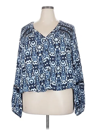 Lane Bryant 3/4 Sleeve Blouse In Blue