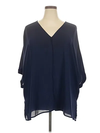 Pre-owned Lane Bryant 3/4 Sleeve Blouse In Blue