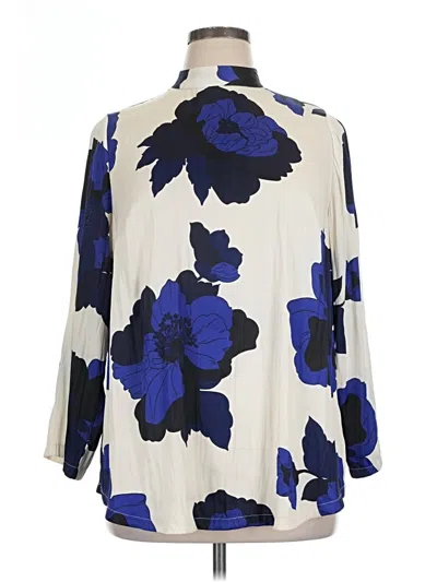 Pre-owned Lane Bryant 3/4 Sleeve Blouse In Blue