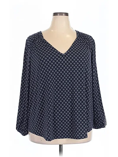 Lane Bryant 3/4 Sleeve Blouse In Blue