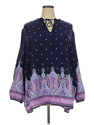 Lane Bryant 3/4 Sleeve Blouse In Blue