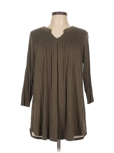 Pre-owned Lane Bryant 3/4 Sleeve Blouse In Brown