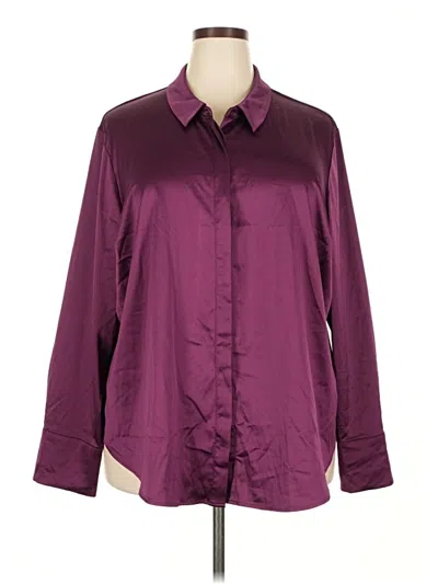 Pre-owned Lane Bryant 3/4 Sleeve Blouse In Burgundy