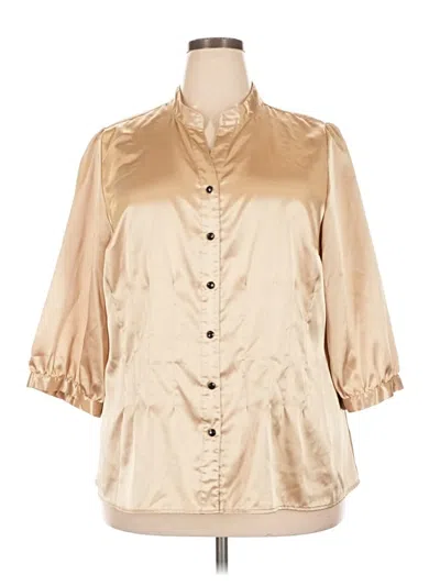 Pre-owned Lane Bryant 3/4 Sleeve Blouse In Gold
