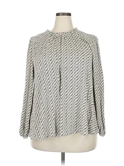 Pre-owned Lane Bryant 3/4 Sleeve Blouse In Gray