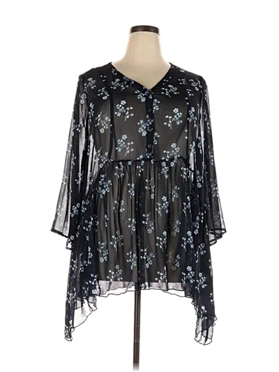 Pre-owned Lane Bryant 3/4 Sleeve Blouse In Gray