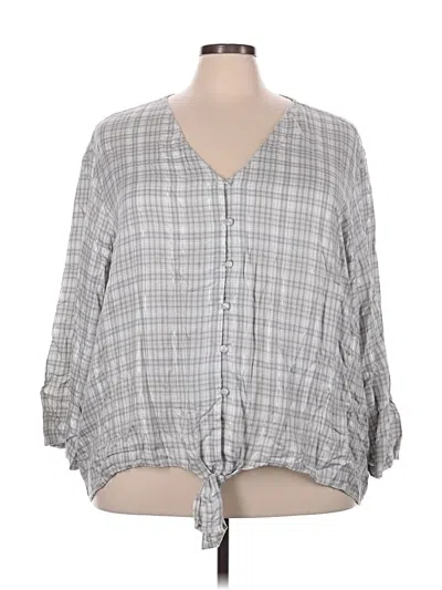 Pre-owned Lane Bryant 3/4 Sleeve Blouse In Gray