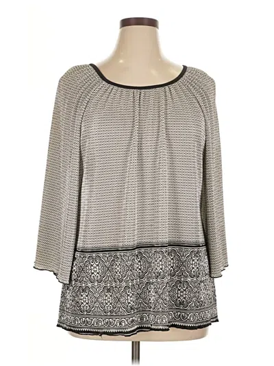 Pre-owned Lane Bryant 3/4 Sleeve Blouse In Gray