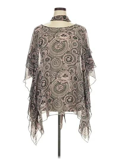 Pre-owned Lane Bryant 3/4 Sleeve Blouse In Gray