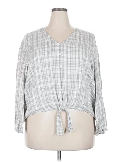 Pre-owned Lane Bryant 3/4 Sleeve Blouse In Gray