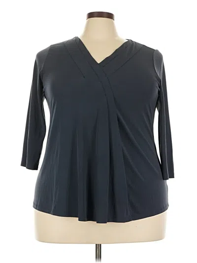 Pre-owned Lane Bryant 3/4 Sleeve Blouse In Gray
