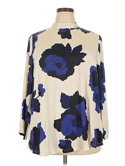 Pre-owned Lane Bryant 3/4 Sleeve Blouse In Ivory