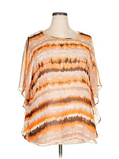 Pre-owned Lane Bryant 3/4 Sleeve Blouse In Orange
