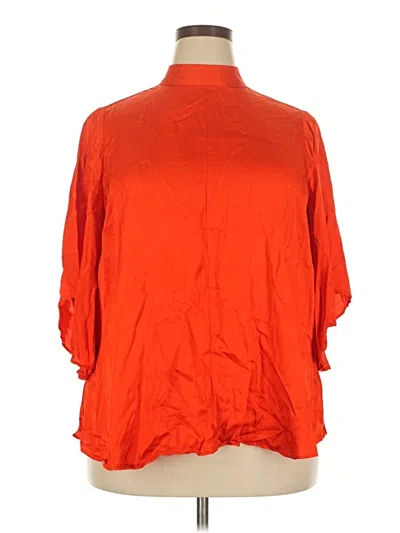 Pre-owned Lane Bryant 3/4 Sleeve Blouse In Orange