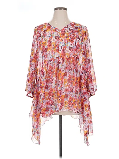 Pre-owned Lane Bryant 3/4 Sleeve Blouse In Orange