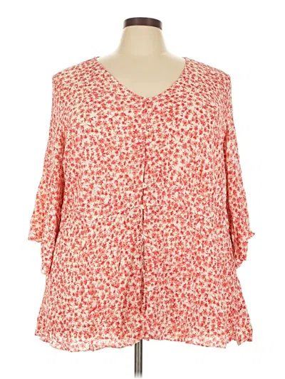 Pre-owned Lane Bryant 3/4 Sleeve Blouse In Orange
