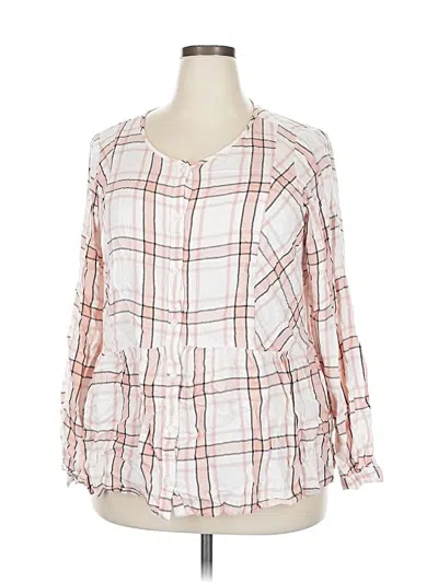Pre-owned Lane Bryant 3/4 Sleeve Blouse In Pink