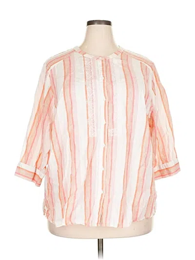 Pre-owned Lane Bryant 3/4 Sleeve Blouse In Pink
